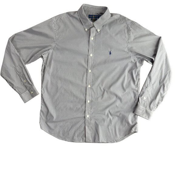 Ralph Lauren Mens Checkered Button Down Shirt‎ Long Sleeve XL Performance Pony - Picture 3 of 7